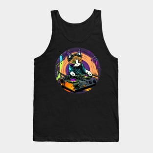 DJ Cat Is In The House - Splash 90s - Cat DJ Tank Top